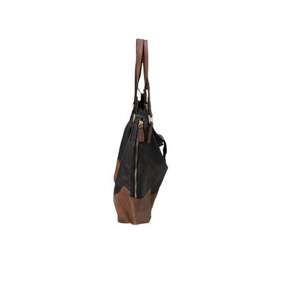 Steve Madden Black Brown Goldtone Hardware XLarge Hobo Slouch Shoulder Bag Purse - Picture 4 of 13